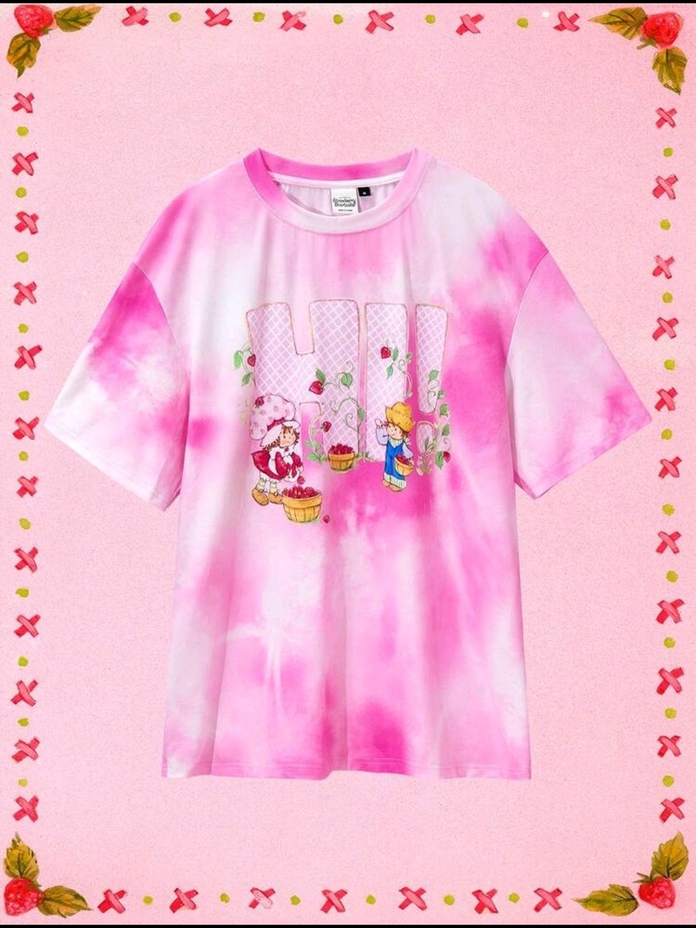 Strawberry Shortcake Pink Tie-Dye Graphic Tee
